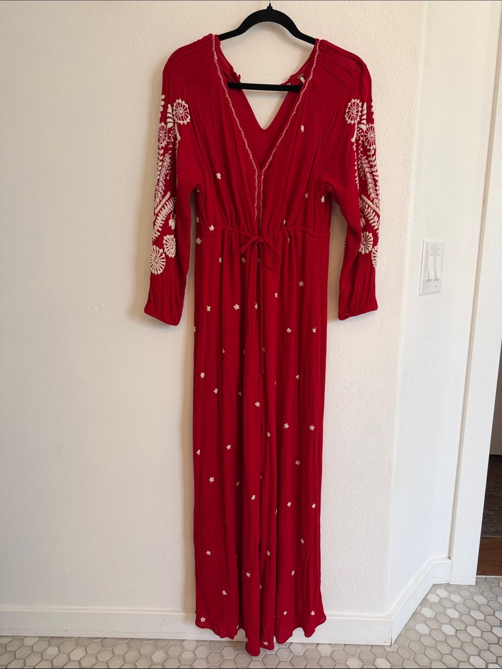Free People Embroidered Boho Jumpsuit